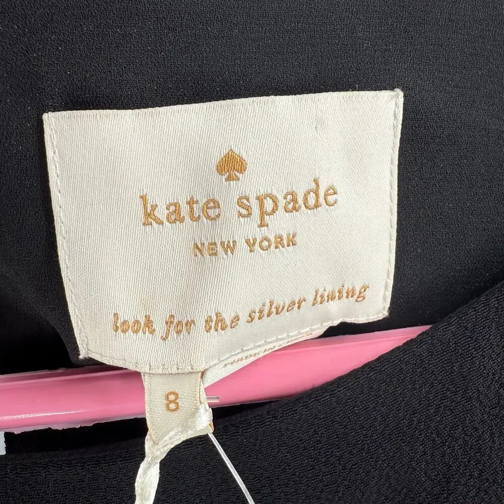 Kate Spade Cordette Dress Size 8 NWT Black Shift Mini Cocktail Evening Holiday